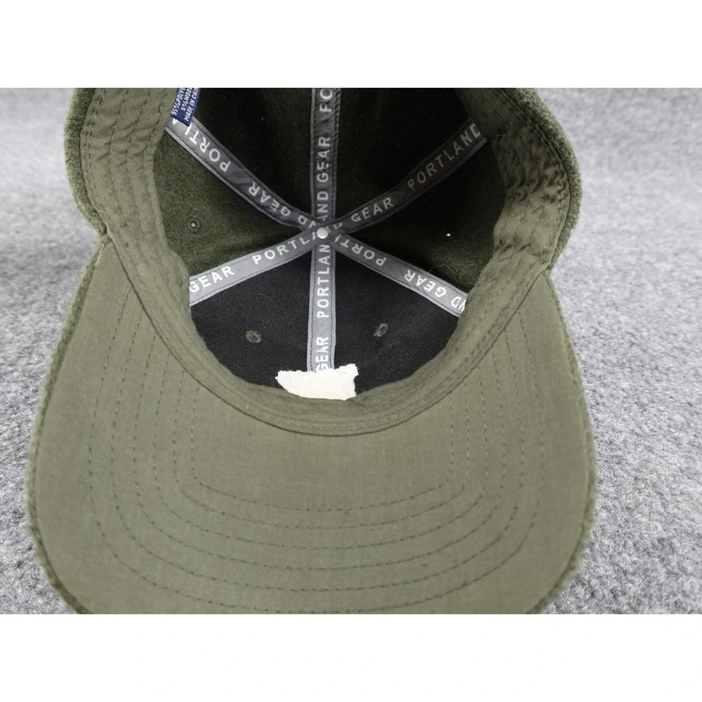 Portland Gear‎ Baseball Cap Mens OSFM Green Wool Blend Leather Strap P Patch